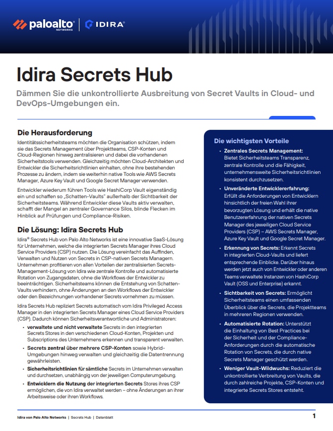 Datenblatt zu Secrets Hub