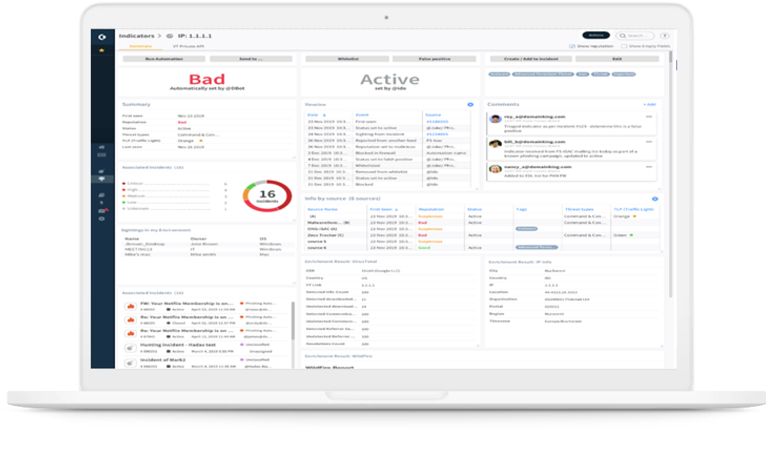 Bedrohungsinformationen zu Vorfällen