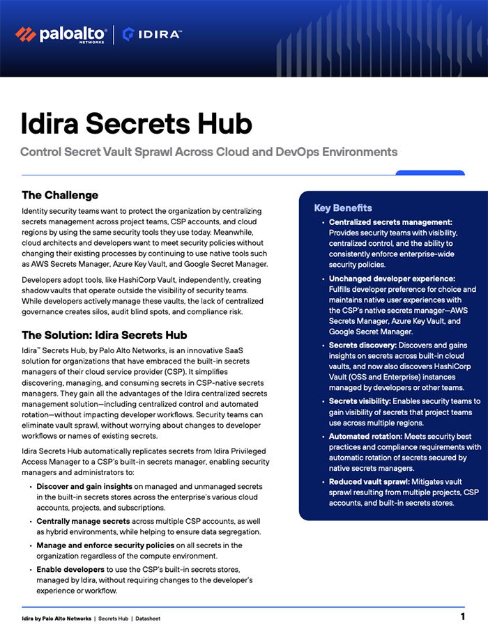 Secrets Hub – Datenblatt