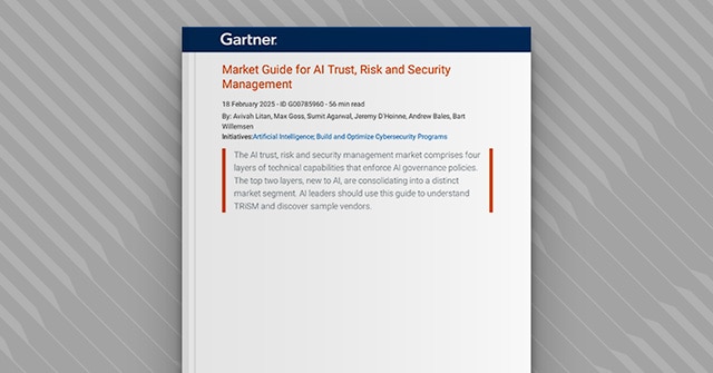 Gartner-Marktleitfaden für AI Trust sowie Risiko- und Sicherheitsmanagement.